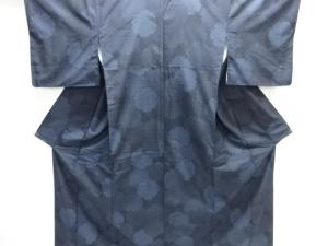 雪輪模様手織り紬着物